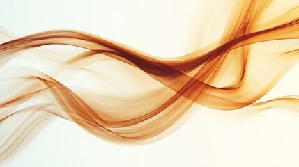 Abstract Orange Waves Flowing Gracefully Across White Background