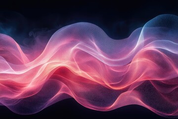 Fototapeta premium Abstract art depicting flowing, translucent fabric in shades of pink, purple, and blue.