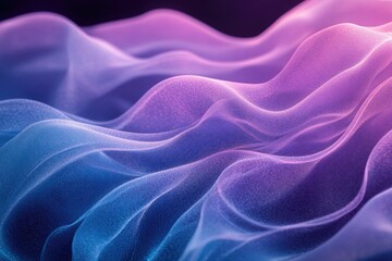 Obraz premium Abstract image of flowing, translucent fabric in shades of blue and purple.