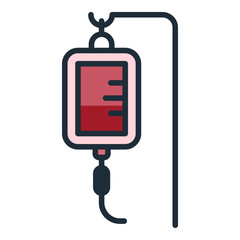 Blood donation concept, Blood bag icon