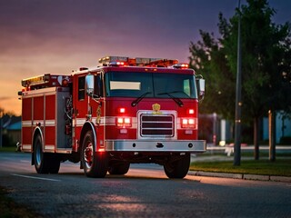 fire truck in the city