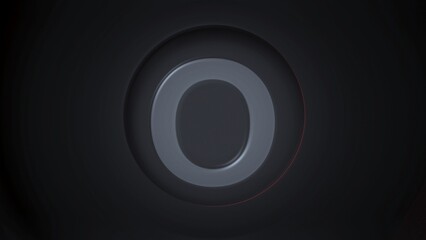 O. Letter o of the alphabet being dynamically revealed in circular transitions with zoom in the middle. Loop 4k.
