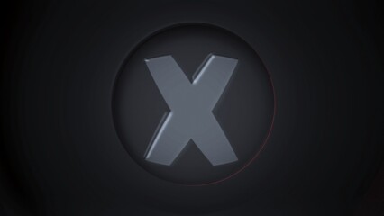 Obraz premium X. Letter x of the alphabet being dynamically revealed in circular transitions with zoom in the middle. Loop 4k.