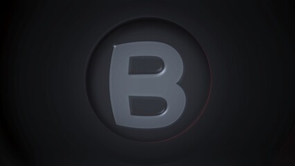 B. Letter b of the alphabet being dynamically revealed in circular transitions with zoom in the middle. Loop 4k.