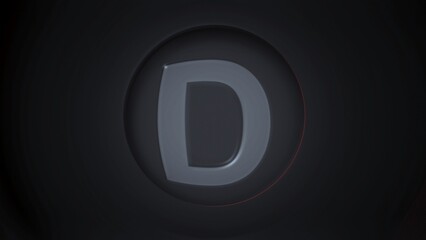 D. Letter d of the alphabet being dynamically revealed in circular transitions with zoom in the middle. Loop 4k.