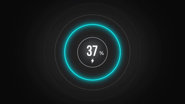 Loading screen at 37%, screen cell phone display while charging battery 37%.