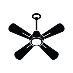 Modern Ceiling Fan Vector Illustration for Home Interior Cooling and Stylish Appliance Design