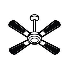 Obraz premium Modern Ceiling Fan Vector Illustration for Home Interior Cooling and Stylish Appliance Design