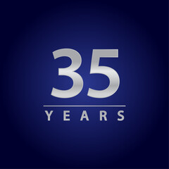 35 years silver gradient for celebration, events, anniversary