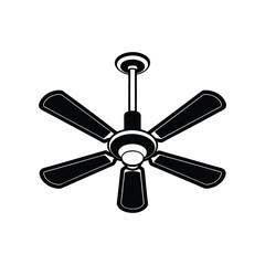 Obraz premium Modern Ceiling Fan Vector Illustration for Home Interior Cooling and Stylish Appliance Design