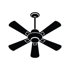 Modern Ceiling Fan Vector Illustration for Home Interior Cooling and Stylish Appliance Design