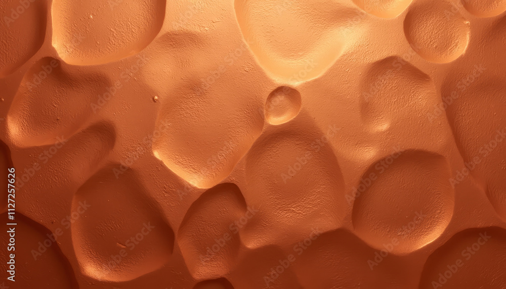 Poster bubbles and textures create an abstract landscape of warmth and depth in rich amber hues