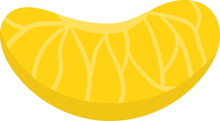 Vector tangerine slice icon. Hand drawn flat citrus fruit illustration. Cartoon piece clipart. Fresh food isolated on white background