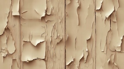 Fototapeta premium Vintage wooden background with peeling light brown paint. Fashionable colored mocha mousse 2025 seamless background