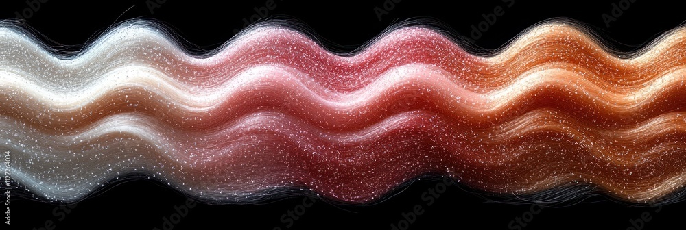 Poster wavy lines of color blend together to create a soft, shimmering texture that captivates the eye