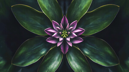 Lotus flowers bloom amid lush green leaves, showcasing vibrant purple petals. This captivating scene reveals natures artistry and tranquility in still waters.