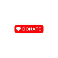 Donate button icon Vector flat thin line illustration