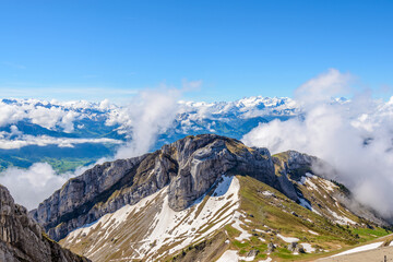 The Swiss Alps from the Pilatus Peak.
