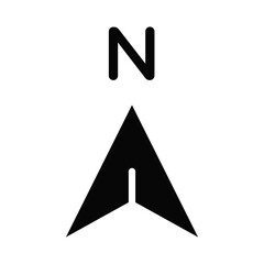 North icon Vector flat thin line illustration