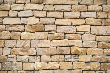 Fototapeta premium A photo of a close-up view of a stone wal