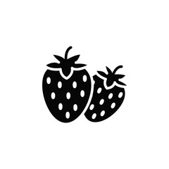 Strawberry icon Vector flat thin line illustration