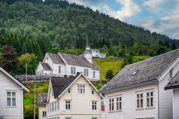 Hellesylt is a village in Stranda Municipality, Møre og Romsdal county. The village lies at the head of Sunnylvsfjord, Norway.