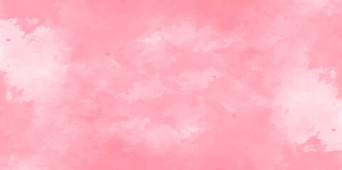 Soft pink watercolor background for your design, Aquarelle painted paper template texture background banner, Pastel pink watercolor design with digital painted for template.