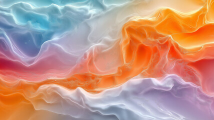 Obraz premium Abstract colorful fluid art with vibrant swirls and waves