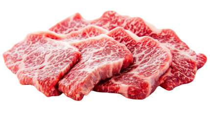 Fresh raw marbled beef slices