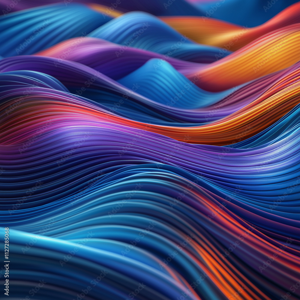 Aufkleber vibrant waves of color create mesmerizing abstract pattern