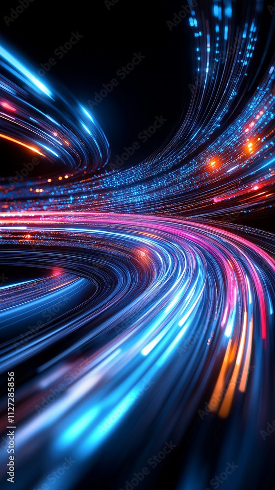 Aufkleber colorful light trails creating dynamic motion effect