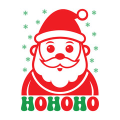 
A festive Christmas T-shirt design featuring a cheerful mix of holiday elements. Think Santa hats, snowflakes, candy canes, Christmas trees, and a warm 