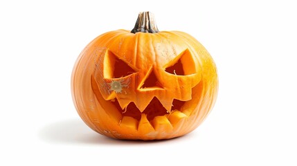 Obraz premium face carved into pumpkin
