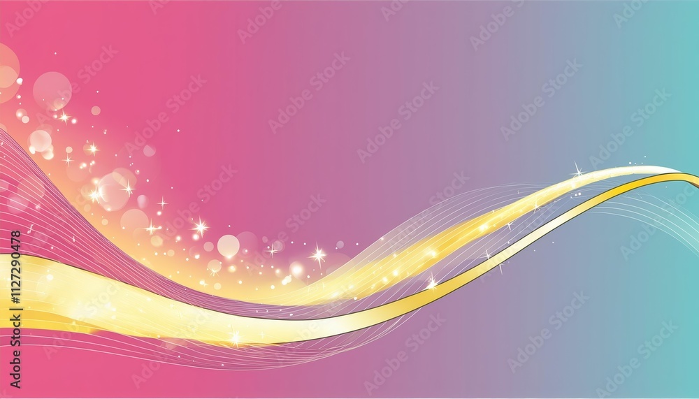 Poster golden sparkle trail dust in swirl wave style a captivating visual experience of shimmering gold and