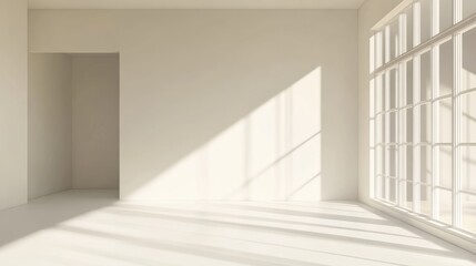 Blank white gradient background with product display. White backdrop or empty studio with room floor. 3D rendering.