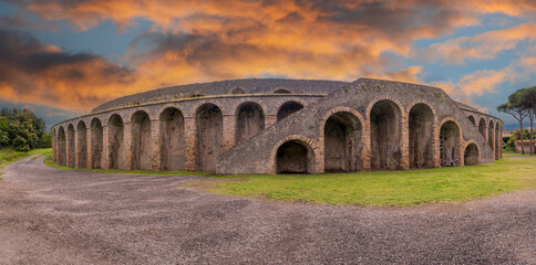 The ancient Roman city of Pompeii view in Napoli