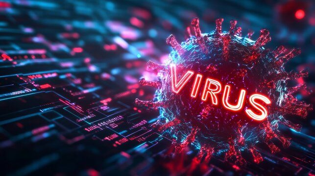 a glowing digital virus