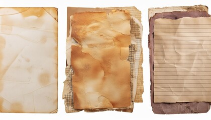 Old Worn Paper Sheet Isolated on Transparent Background A Vintage Aesthetic with Textured Surface and Faded Edges for Creative Projects and Artistic Designs