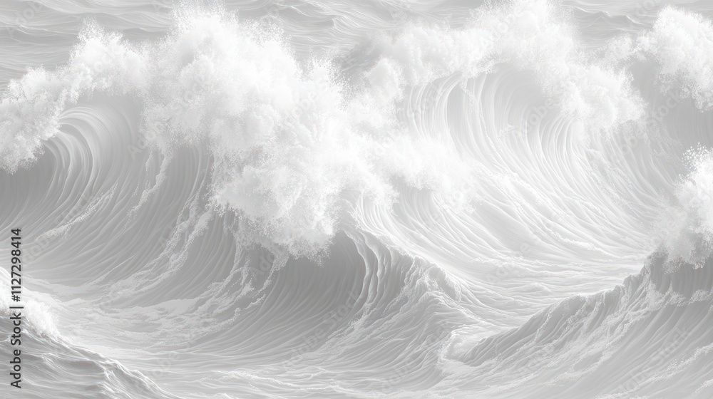 Poster elegant monochrome white seamless wave texture pattern background for design projects