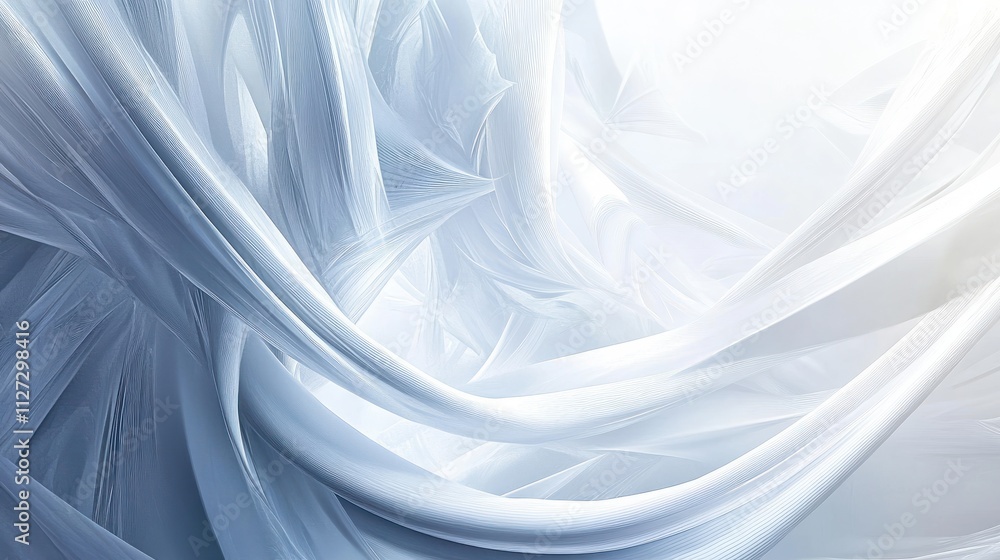 Poster elegant white curves - a minimalistic abstract design with elegant white curves, perfect for modern 