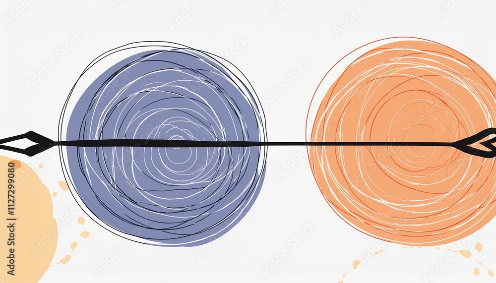 Poster grungy round scribble circle hand drawn with thin line unique divider shape clipart isolated for cre