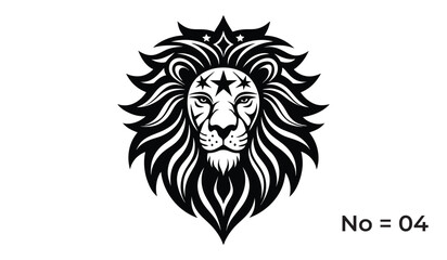 Shilhouettee of lion head or lion