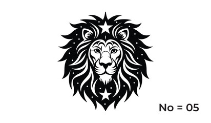Shilhouettee of lion head or lion