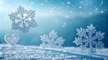 Winter-Themed Valentine's Day Crystal Snow Hearts with Frosty Design