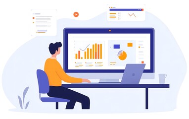 A business person utilizing digital marketing tools, demonstrating a forward-thinking approach to business.