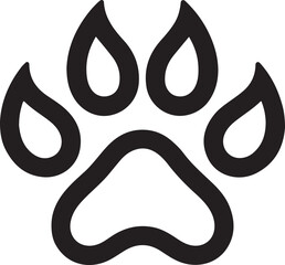 Dog Paw Print Silhouette Vector Illustration Design