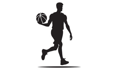 Silhouette of a woman athlete playing sports with various poses