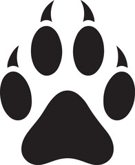 Big Cat Paw Silhouette Vector Illustration Design