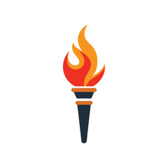 Stylish Flaming Torch Vector Illustration for Symbolic Power, Illumination, and Decorative Design