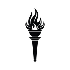 Stylish Flaming Torch Vector Illustration for Symbolic Power, Illumination, and Decorative Design